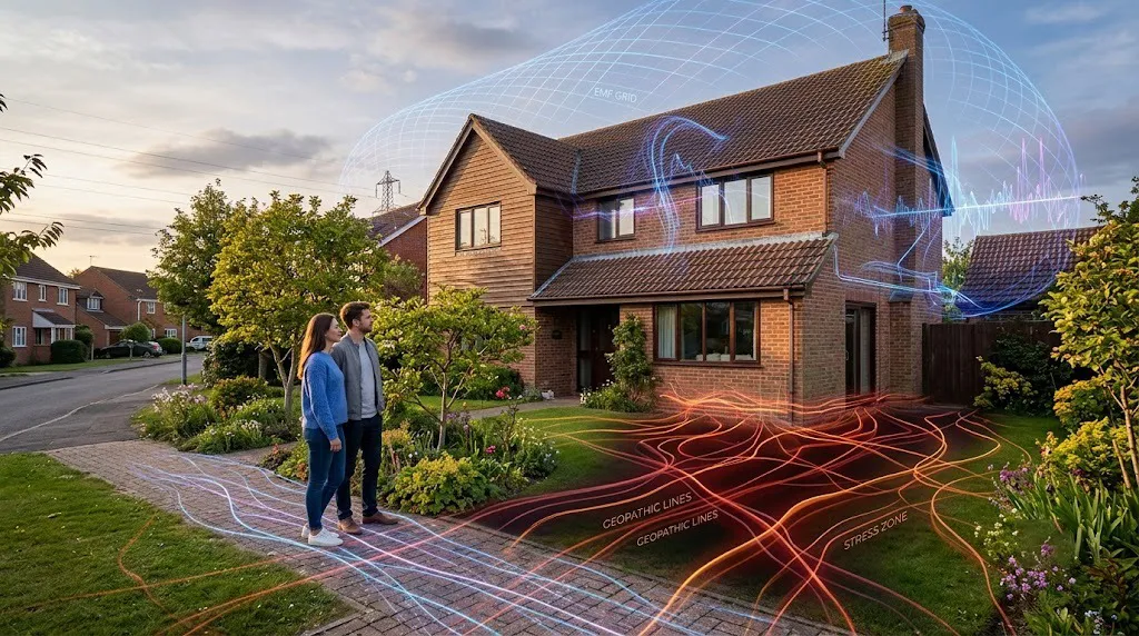 Family viewing a prospective home — Dr S Pujah's guide to checking for geopathic stress before buying.