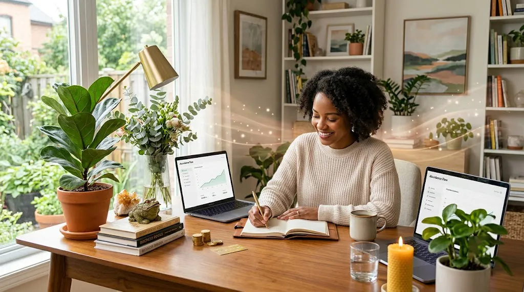 Bright, orderly workspace — Dr S Pujah on space energy for wealth and abundance.