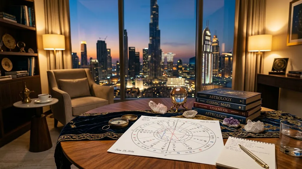Astrology chart and reading — Dr S Pujah, astrologer in Dubai, guiding decisions with clarity.