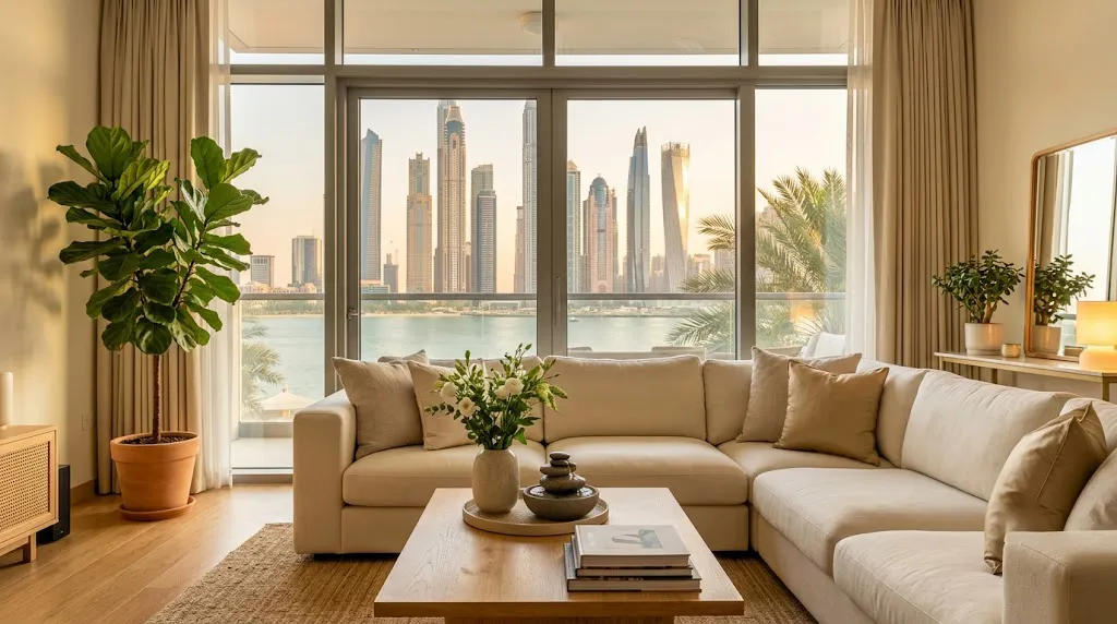 Balanced, flowing living room — Dr S Pujah on Feng Shui for homes in Dubai.